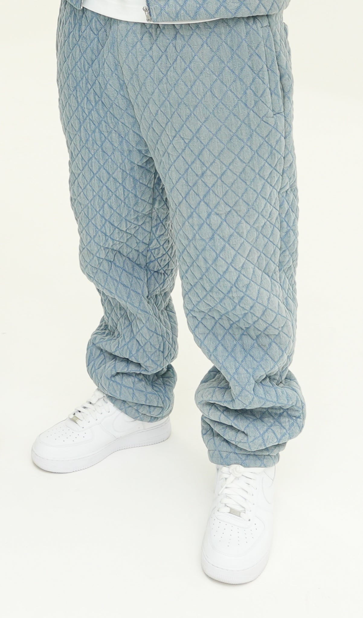 DENIM QUILTED PANTS