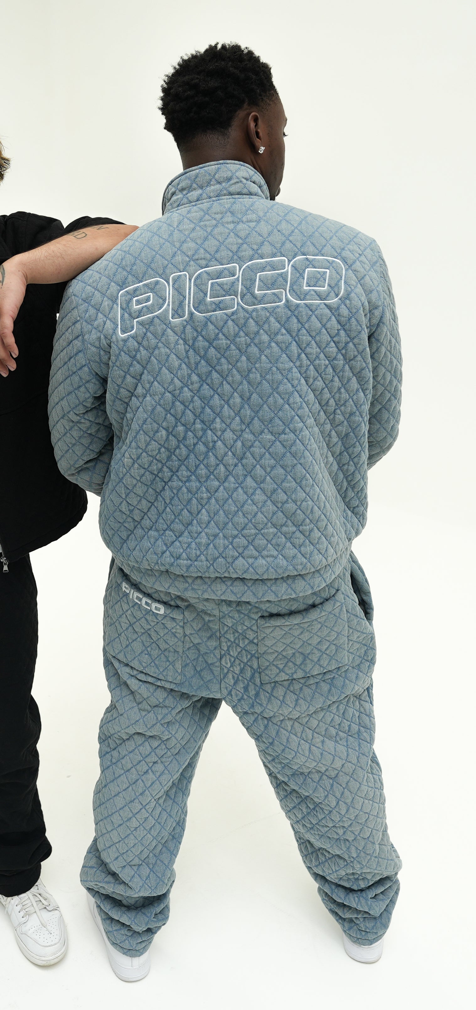 DENIM QUILTED PANTS