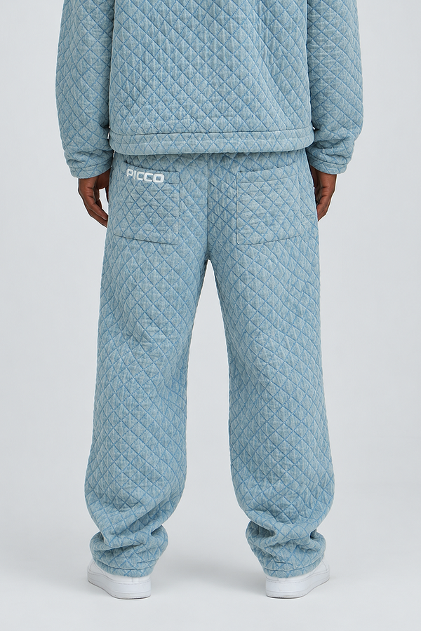 DENIM QUILTED PANTS