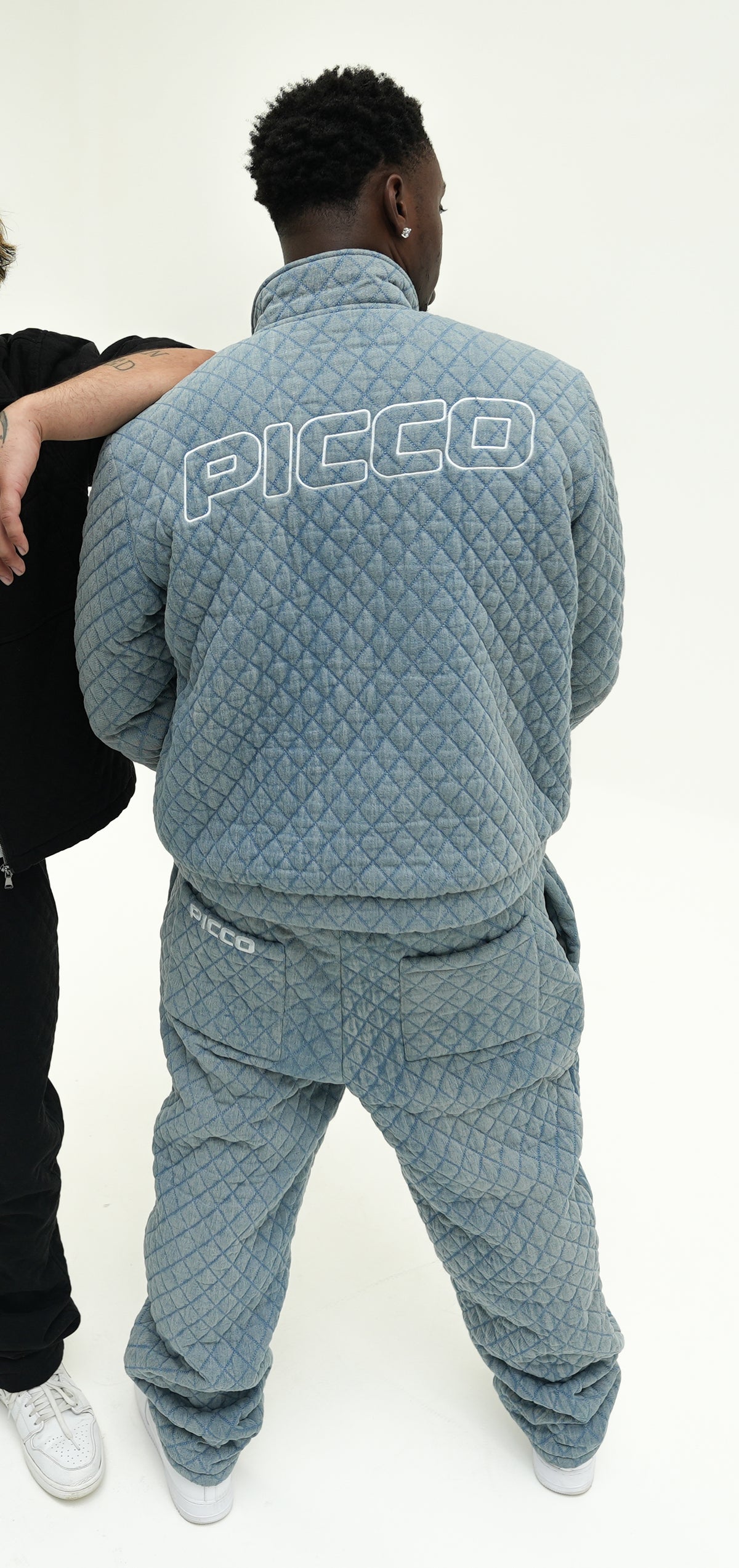 DENIM QUILTED PANTS