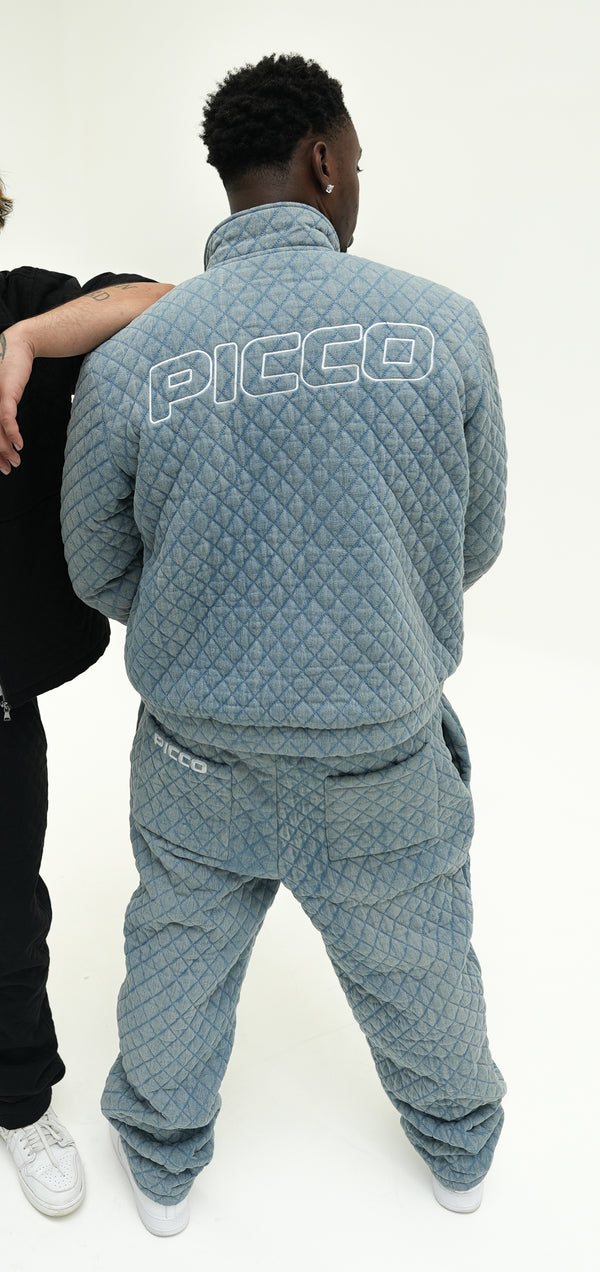 DENIM QUILTED PANTS