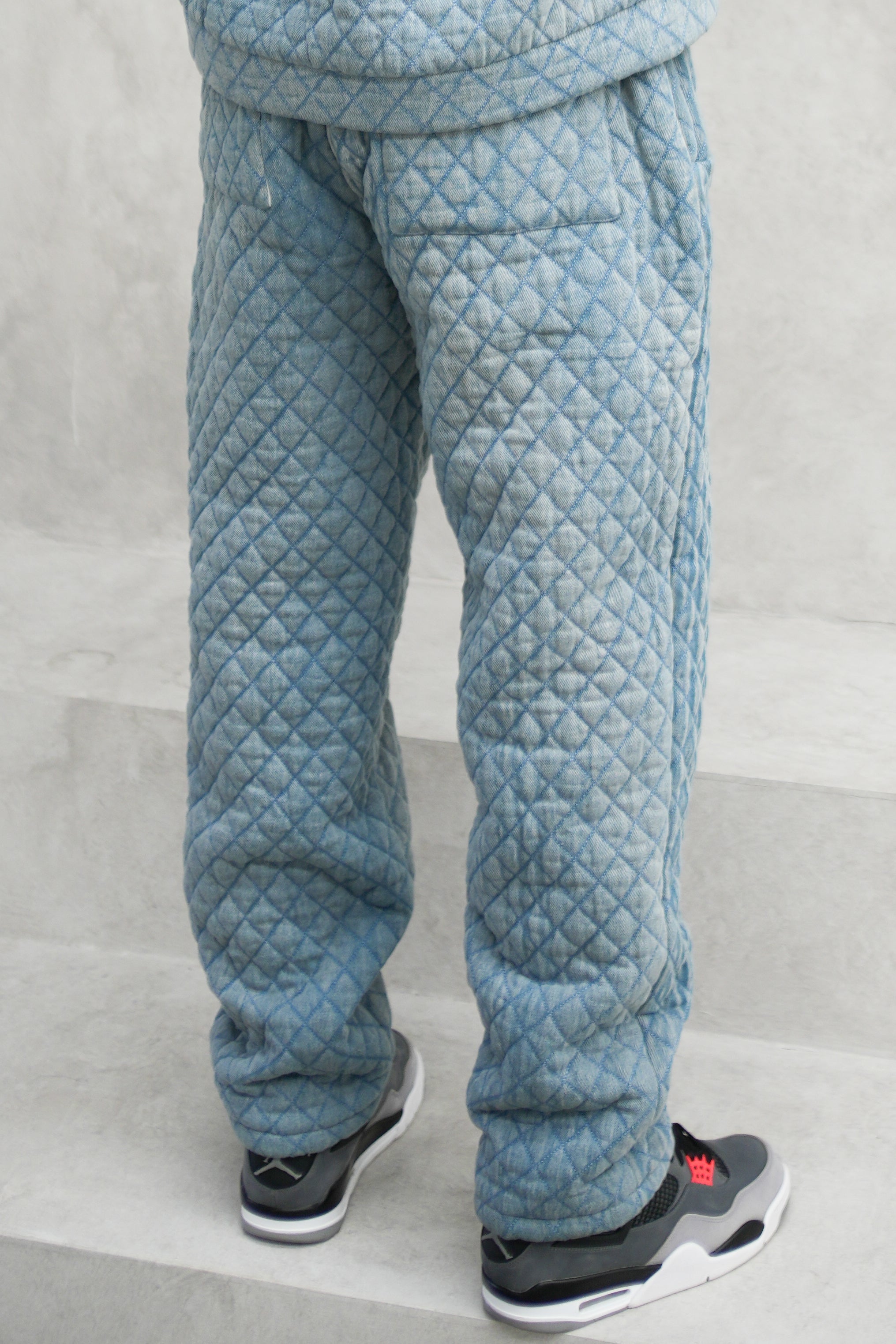 DENIM QUILTED PANTS