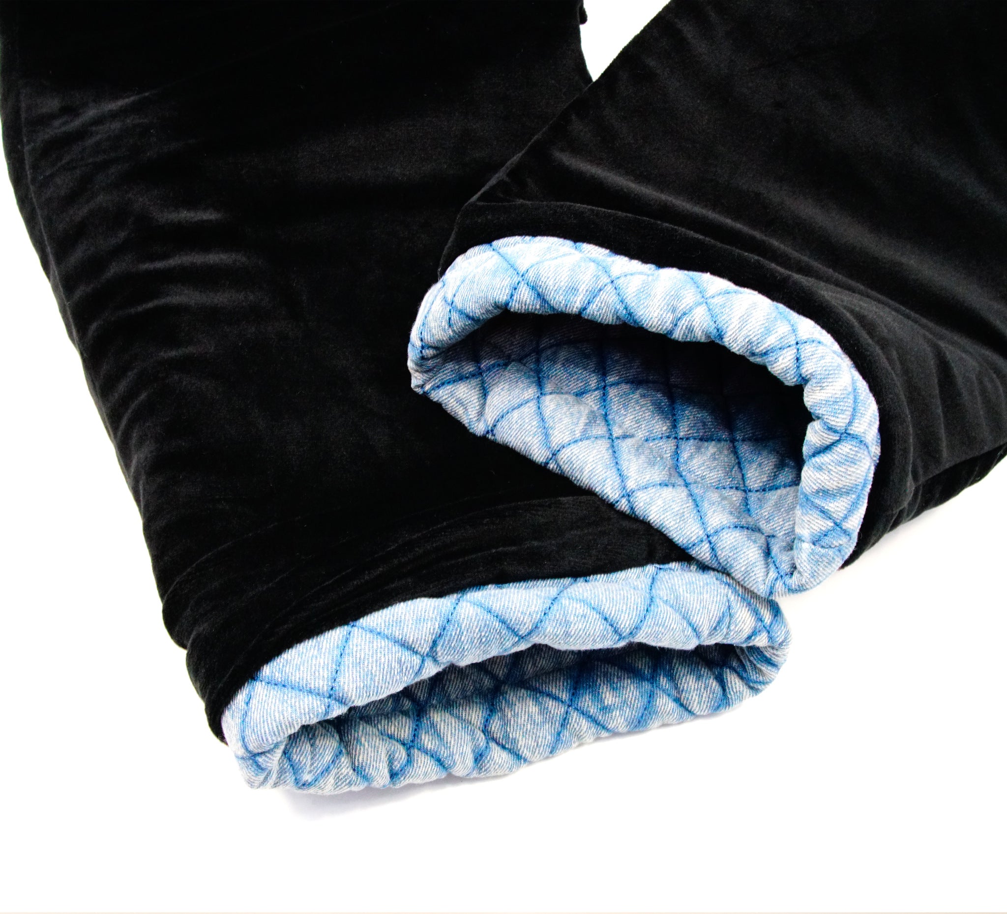 DENIM QUILTED PANTS