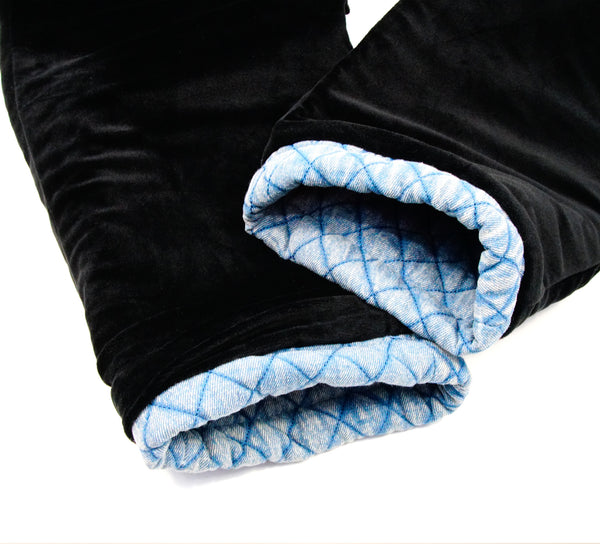 DENIM QUILTED PANTS