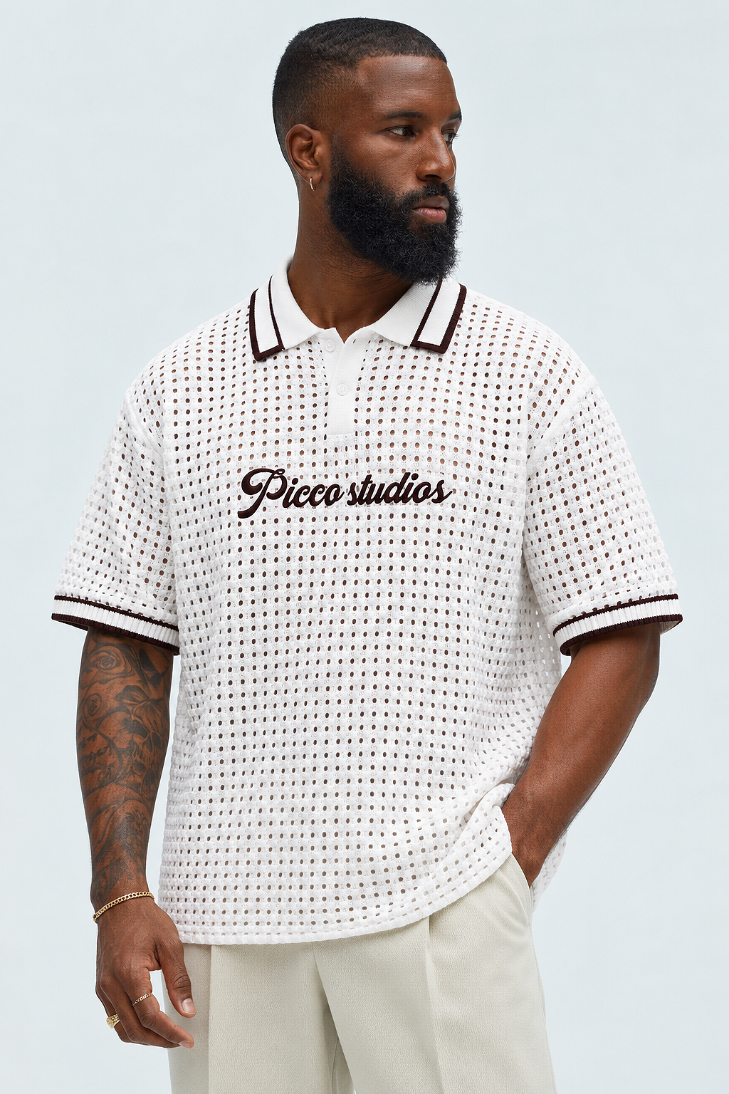 Cali Fishnet Knit Shirt