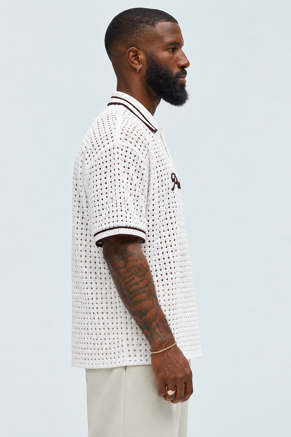 Cali Fishnet Knit Shirt