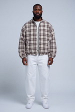Aspen Reversible Jacket — plaid wool-blend side