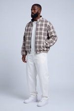 Aspen Reversible Jacket — plaid wool-blend side