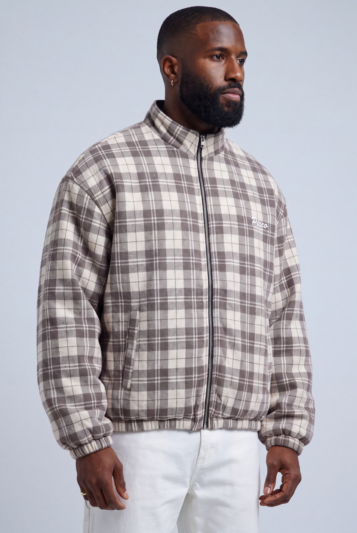 Aspen Reversible Jacket — plaid wool-blend side