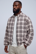 Aspen Reversible Jacket — plaid wool-blend side