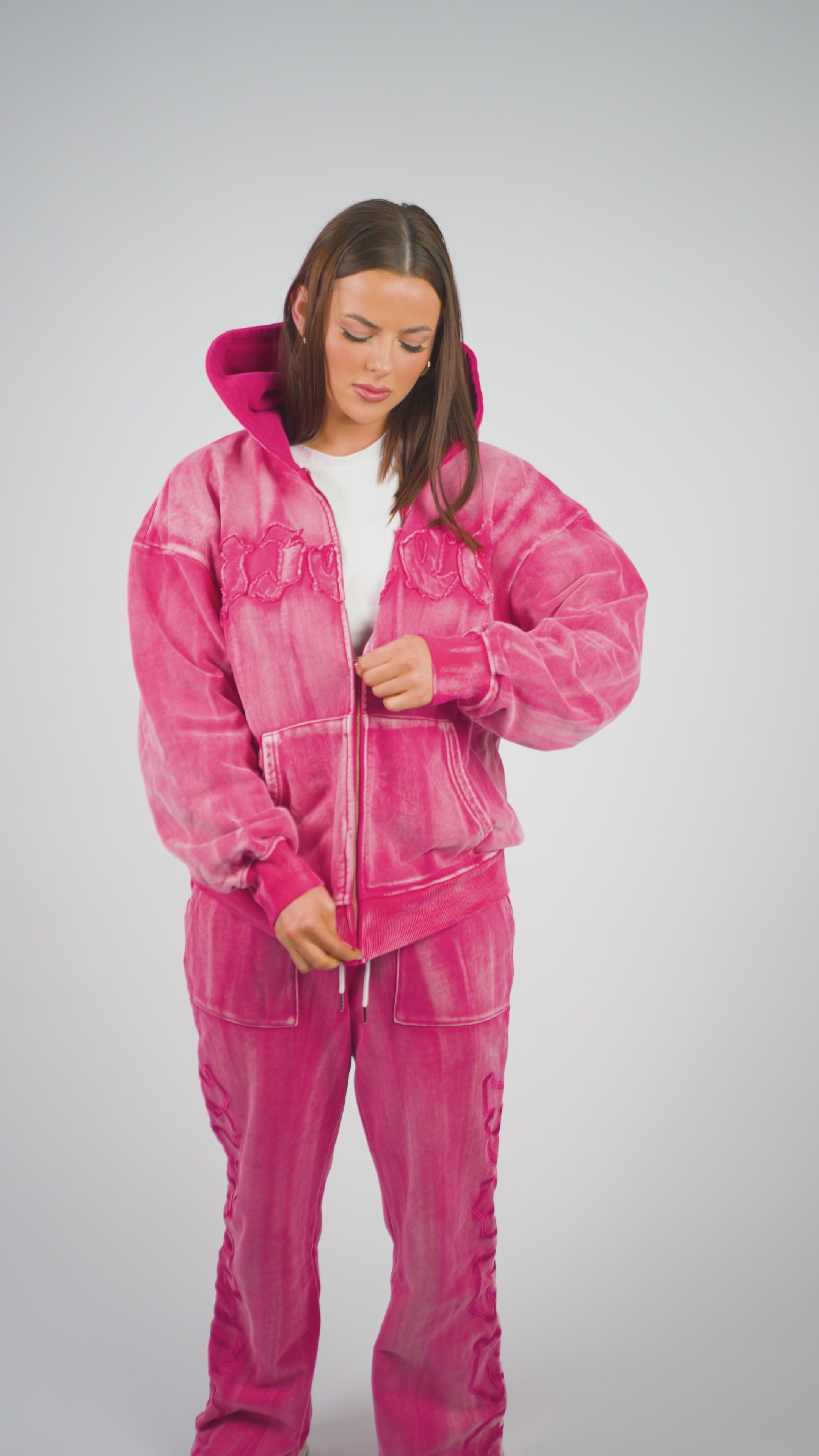 Harley Pink Acid-Wash Hoodie | Picco Studios
