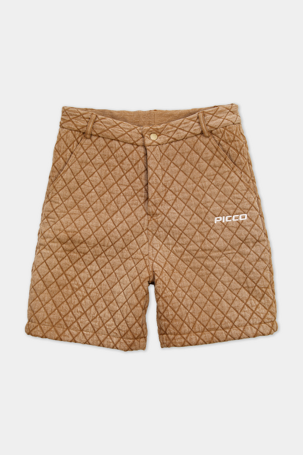 DENIM QUILTED SHORTS