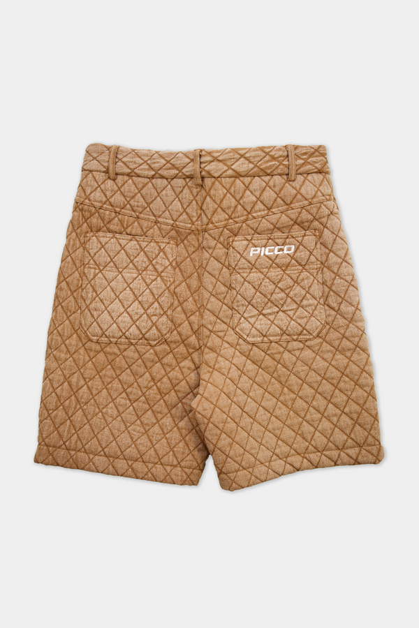 DENIM QUILTED SHORTS